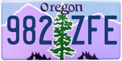 OR license plate 982ZFE