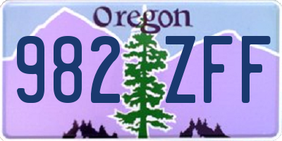 OR license plate 982ZFF