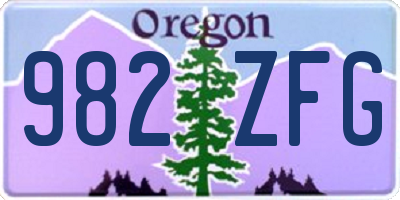 OR license plate 982ZFG