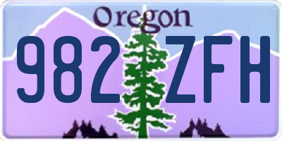 OR license plate 982ZFH