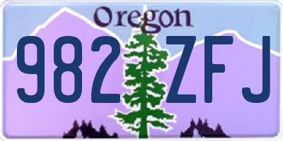 OR license plate 982ZFJ