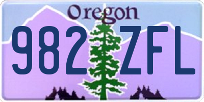 OR license plate 982ZFL