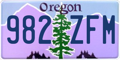 OR license plate 982ZFM