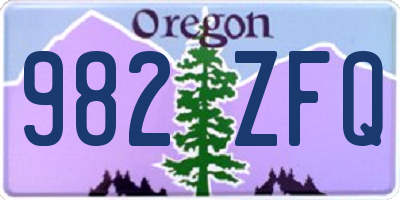 OR license plate 982ZFQ