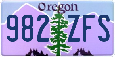 OR license plate 982ZFS