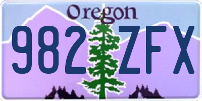 OR license plate 982ZFX