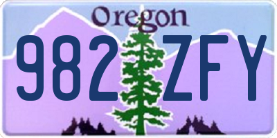 OR license plate 982ZFY