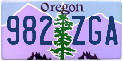 OR license plate 982ZGA