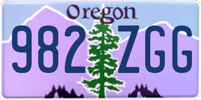 OR license plate 982ZGG