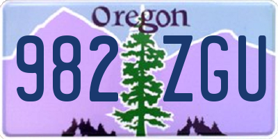 OR license plate 982ZGU
