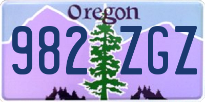 OR license plate 982ZGZ