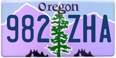 OR license plate 982ZHA