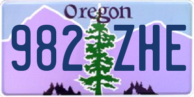 OR license plate 982ZHE