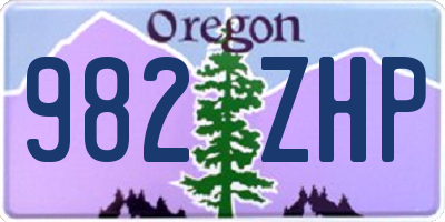 OR license plate 982ZHP