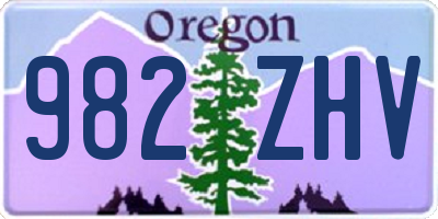 OR license plate 982ZHV