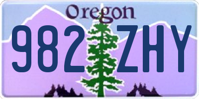 OR license plate 982ZHY