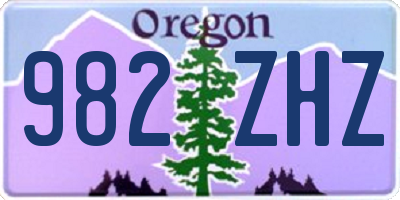 OR license plate 982ZHZ