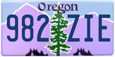 OR license plate 982ZIE