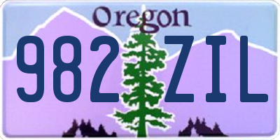 OR license plate 982ZIL
