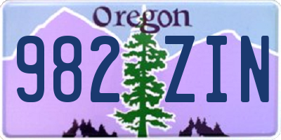 OR license plate 982ZIN