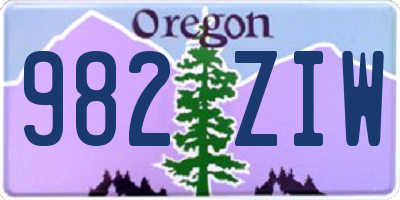 OR license plate 982ZIW