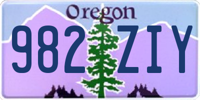 OR license plate 982ZIY