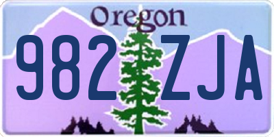 OR license plate 982ZJA