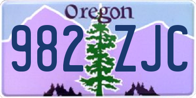 OR license plate 982ZJC