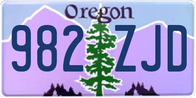 OR license plate 982ZJD