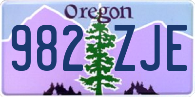 OR license plate 982ZJE