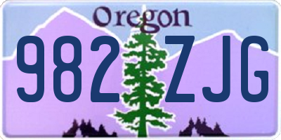 OR license plate 982ZJG