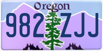 OR license plate 982ZJJ