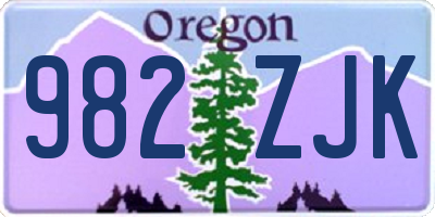 OR license plate 982ZJK