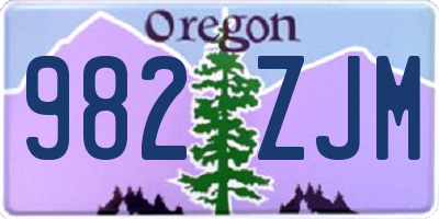 OR license plate 982ZJM