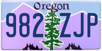OR license plate 982ZJP