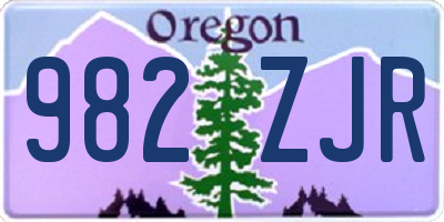 OR license plate 982ZJR