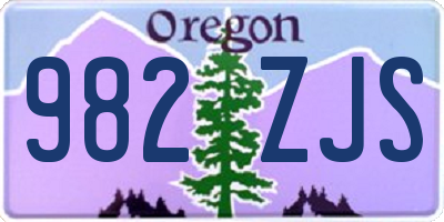 OR license plate 982ZJS