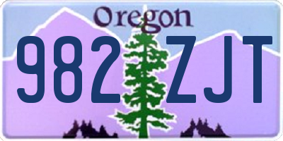 OR license plate 982ZJT