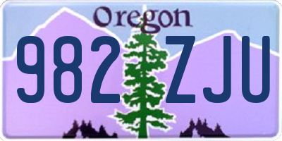 OR license plate 982ZJU