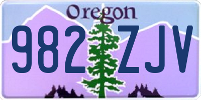 OR license plate 982ZJV