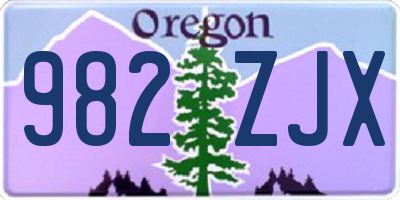 OR license plate 982ZJX