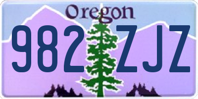 OR license plate 982ZJZ