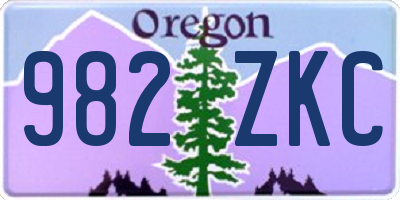 OR license plate 982ZKC