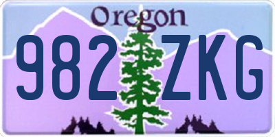 OR license plate 982ZKG