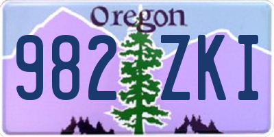 OR license plate 982ZKI