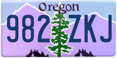 OR license plate 982ZKJ