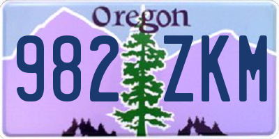 OR license plate 982ZKM