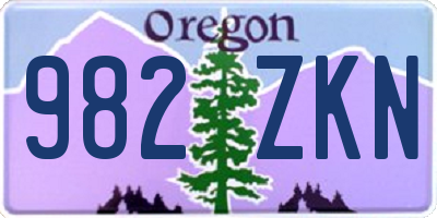 OR license plate 982ZKN