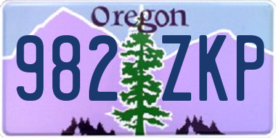 OR license plate 982ZKP