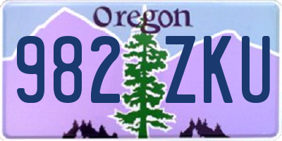 OR license plate 982ZKU
